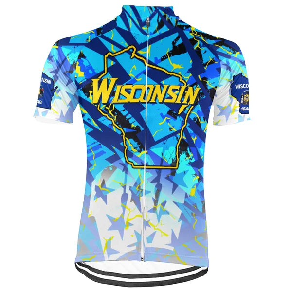 Customized Wisconsin Short Sleeve Cycling Jersey For Men and Women