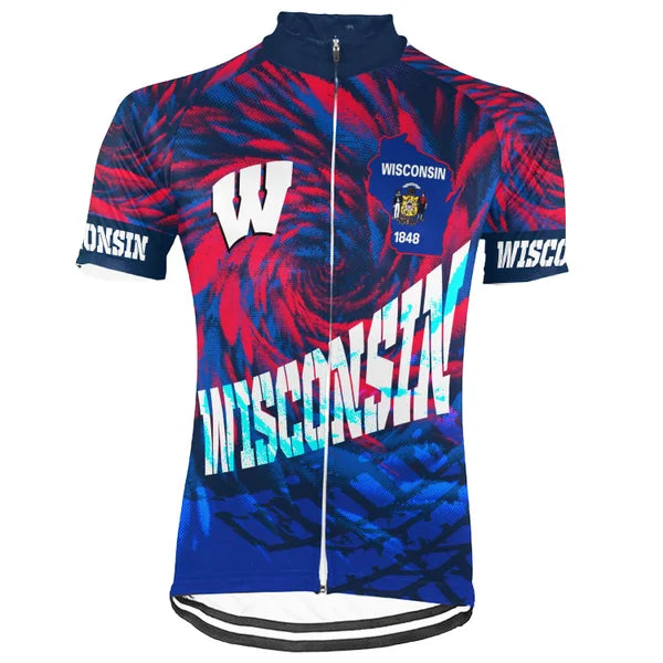 Customized Wisconsin Short Sleeve Cycling Jersey For Men and Women