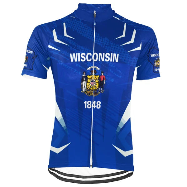 Customized Wisconsin Short Sleeve Cycling Jersey For Men and Women