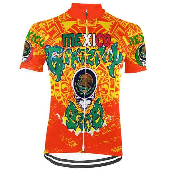 Customized Mexico Grateful Dead Fan Short Sleeve Cycling Jersey For Men