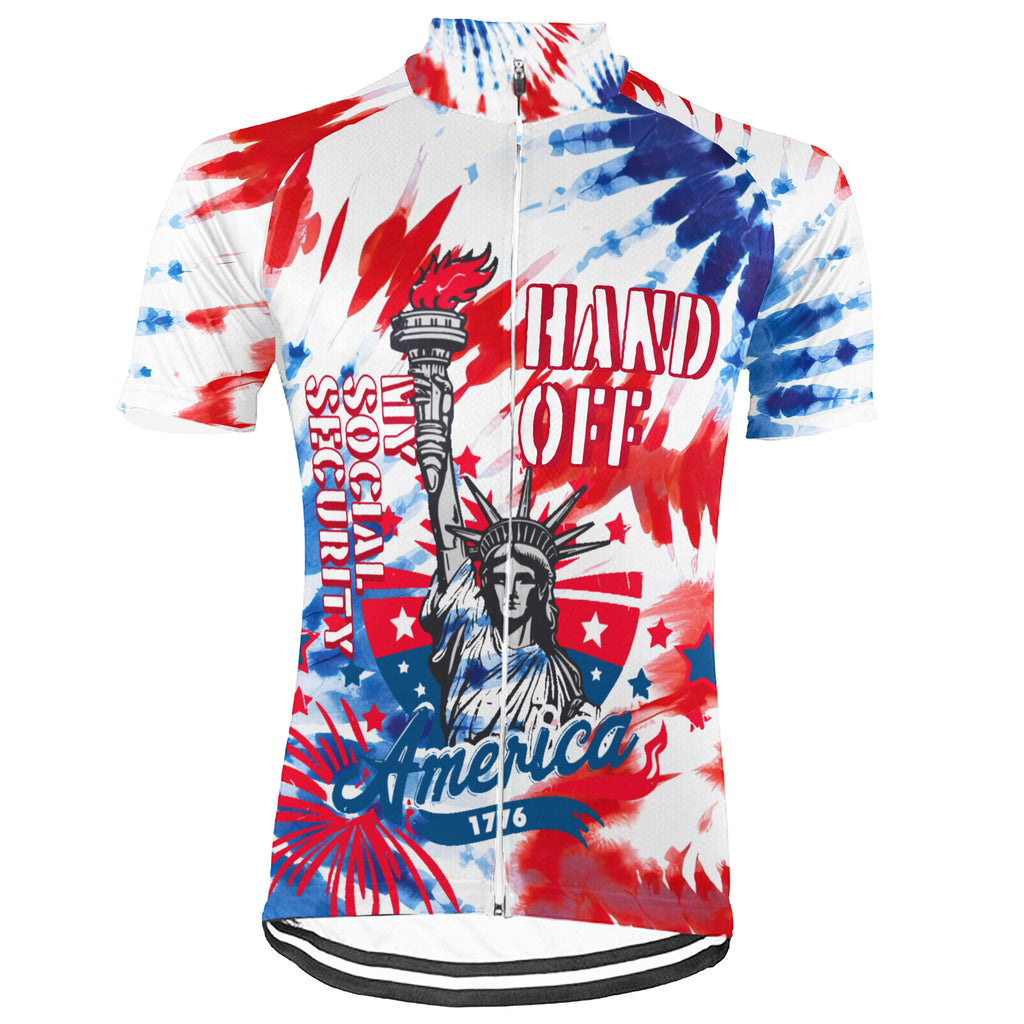 Collection 3- HANDS OFF! MY SOCIAL SECURITY Short Sleeve Cycling Jersey For Men And Women
