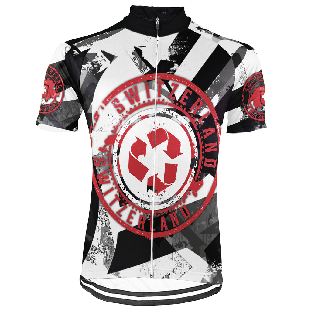 Colection 1 - Customized Switzerland Environmental Protection Save The Planet Short Sleeve Cycling Jersey For Men And Women