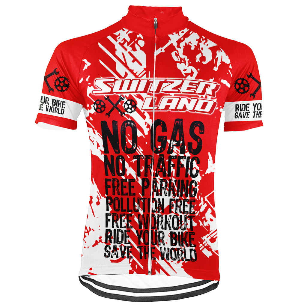 Colection 4 - Customized Switzerland Environmental Protection Save The Planet Short Sleeve Cycling Jersey For Men And Women