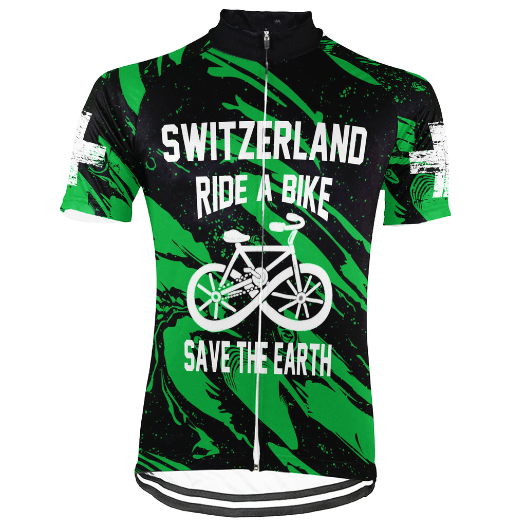 Colection 2 - Customized Switzerland Environmental Protection Save The Planet Short Sleeve Cycling Jersey For Men And Women