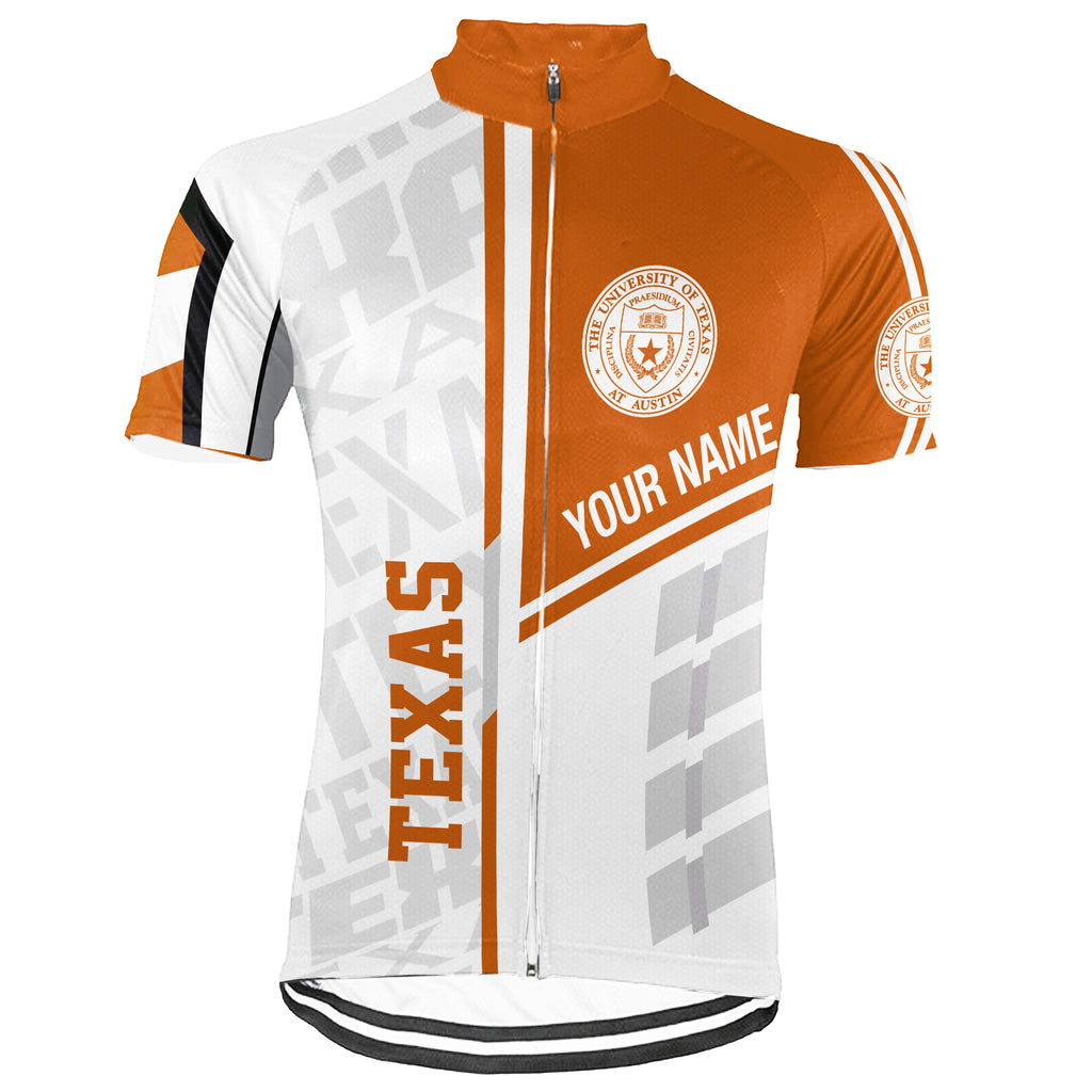 Customized University of Texas at Austin Short Sleeve Cycling Jersey For Men And Women