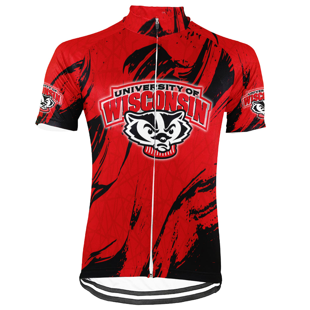 Customized University of Wisconsin–Madison Short Sleeve Cycling Jersey For Men And Women