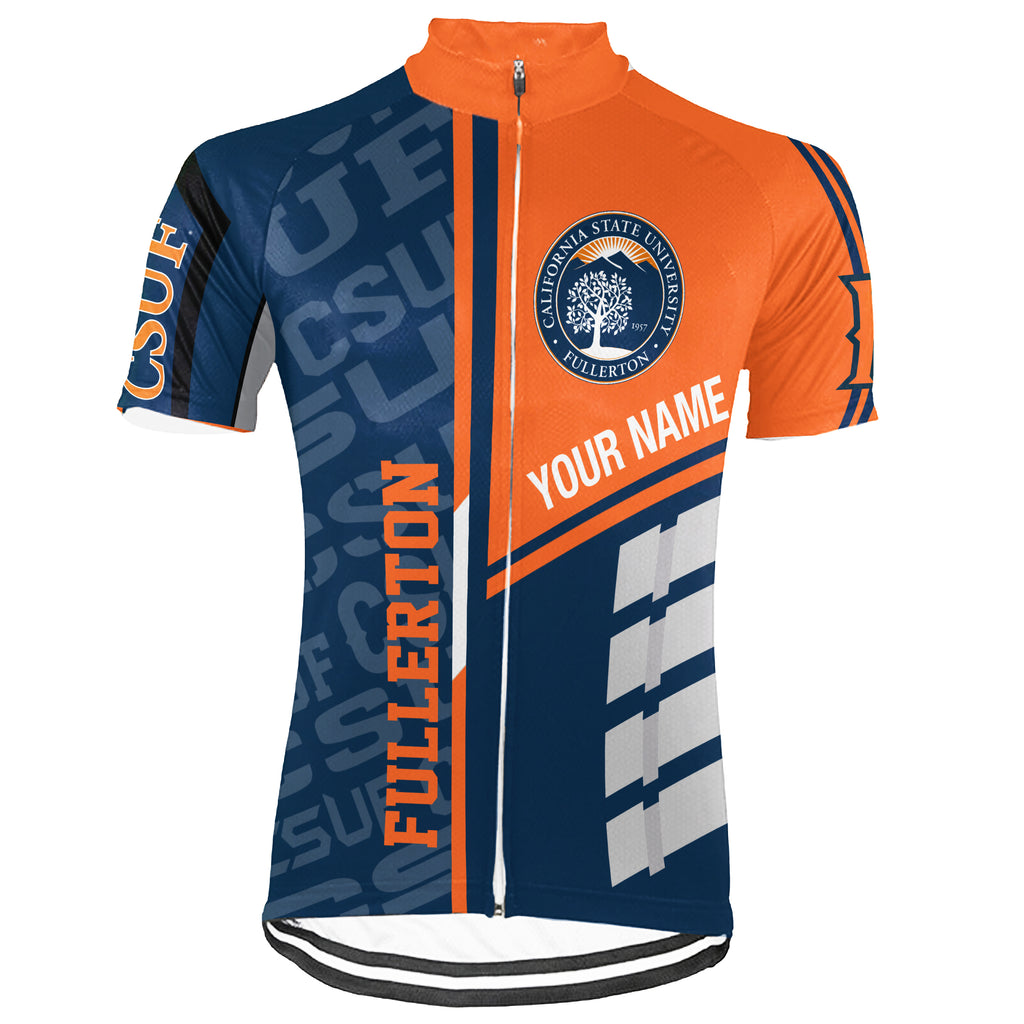 Customized California State University Fullerton (CSUF) Short Sleeve Cycling Jersey For Men And Women