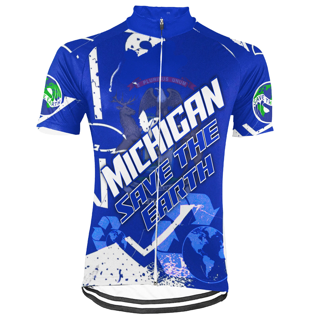 Customized Ride Green, Ride for Peace MichiganShort Sleeve Cycling Jersey For Men And Women