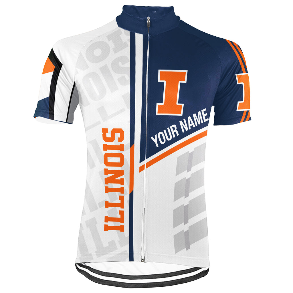 Customized University of Illinois Urbana-Champaign (UIUC) Short Sleeve Cycling Jersey For Men And Women