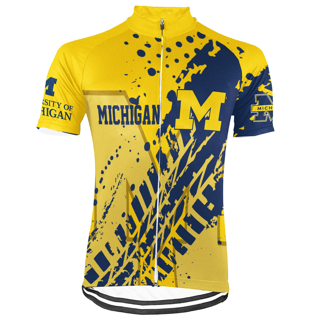 Customized University of Michigan Short Sleeve Cycling Jersey For Men And Women