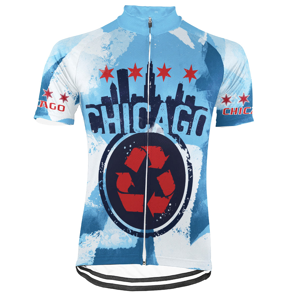 Customized Ride Green, Ride for Peace Chicago Short Sleeve Cycling Jersey For Men And Women