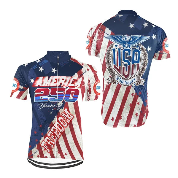 Customized Texas-America 250th Anniversary Short Sleeve Cycling Jersey For Men And Women