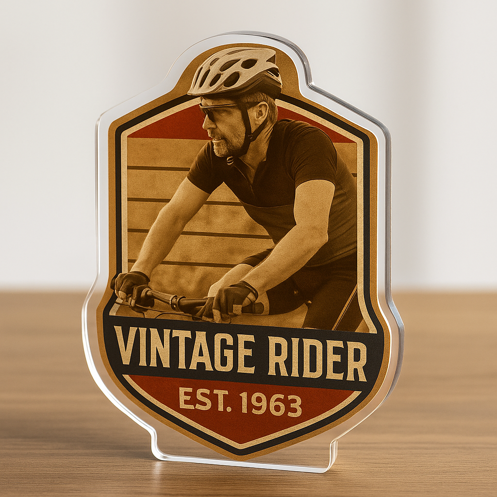 Custom Photo Acrylic Plaque/Standee Ride Cycling Vintage Acrylic Birthday's Gift