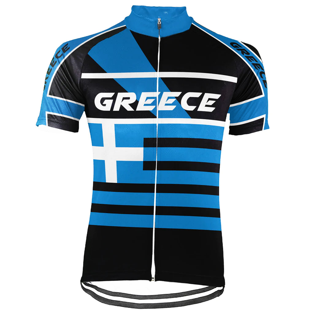 Customized Greece Short Sleeve Cycling Jersey for Men