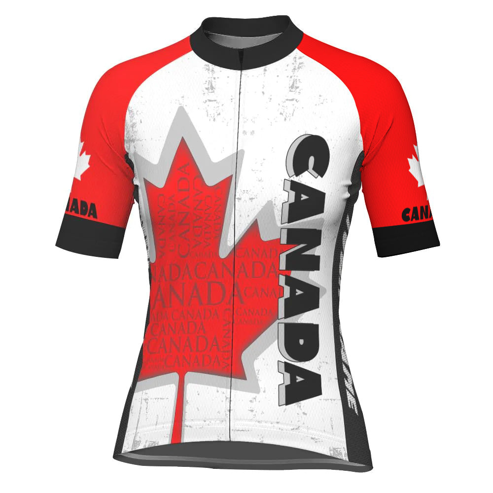 Customized Canada Short Sleeve Cycling Jersey for Women(CAD)