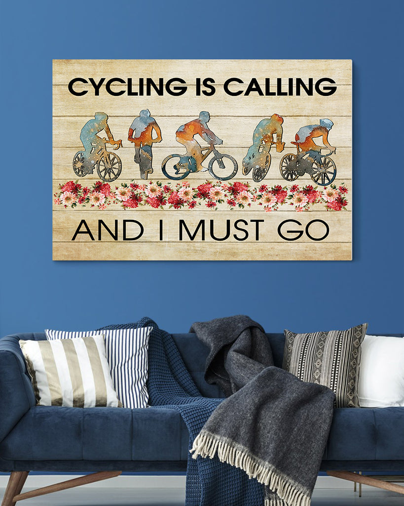 Biking Canvas-Cycling Is Calling And I Must Go