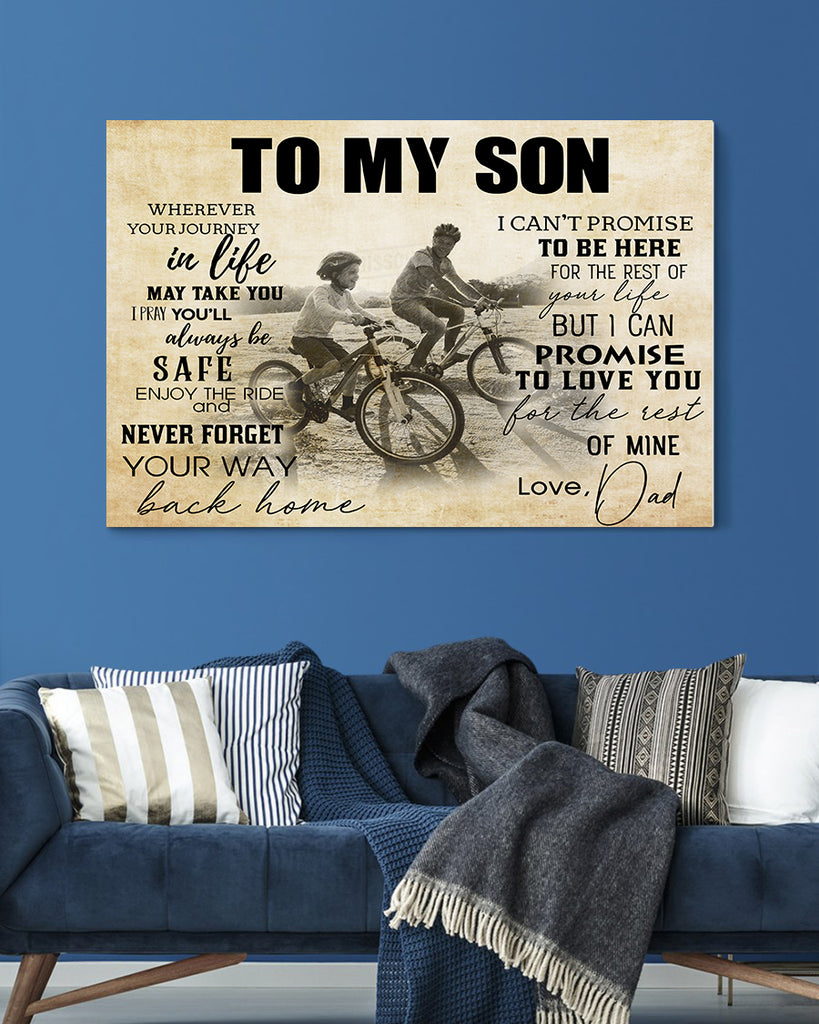 To My Son Cycling Canvas