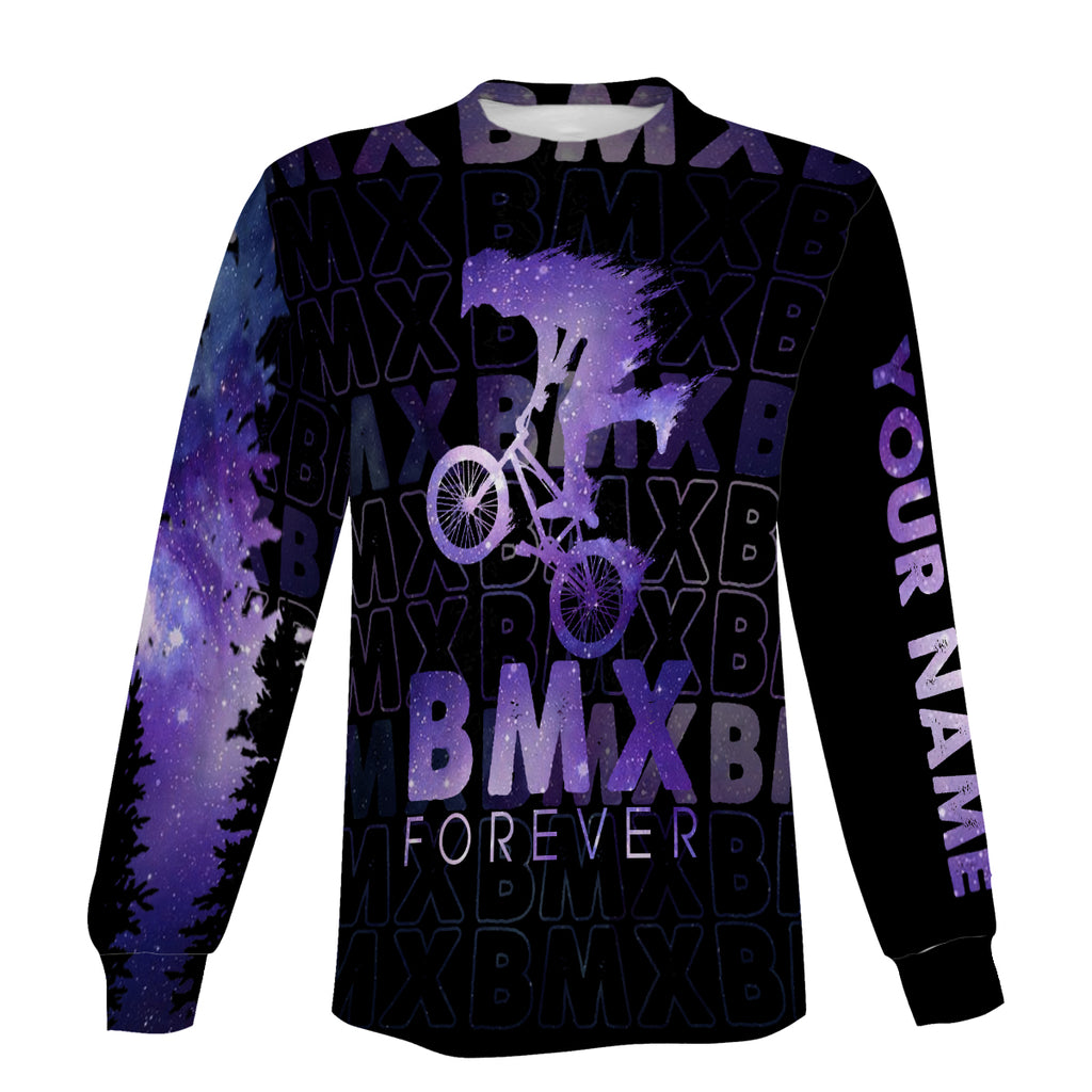 Men's Cycling Long Sleeve, Zip Up Hoodie and Hoodie- BMX Forever Full Printing and Personalized Jersey