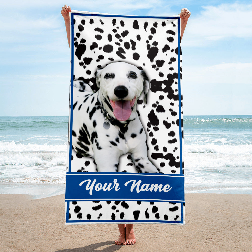 Rectangle Beach Towel Customzied Image Dog