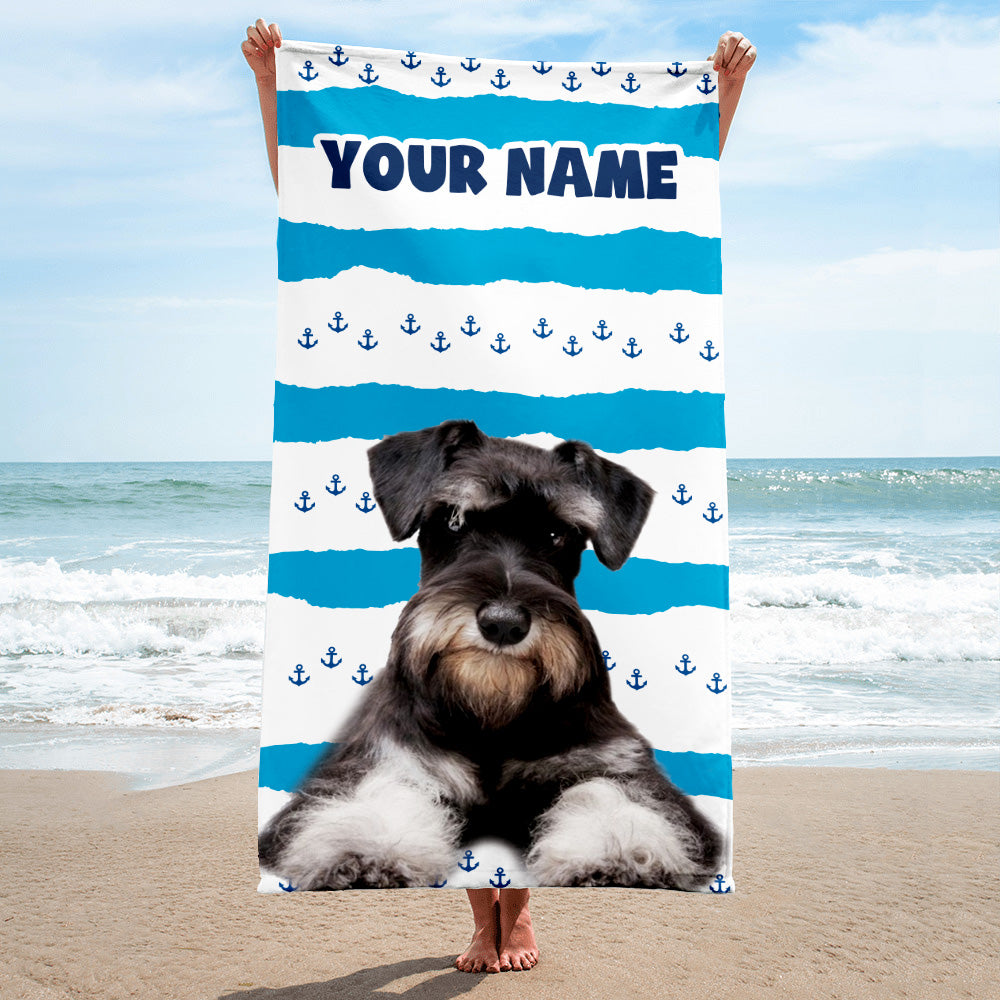 Rectangle Beach Towel Customzied Image Dog