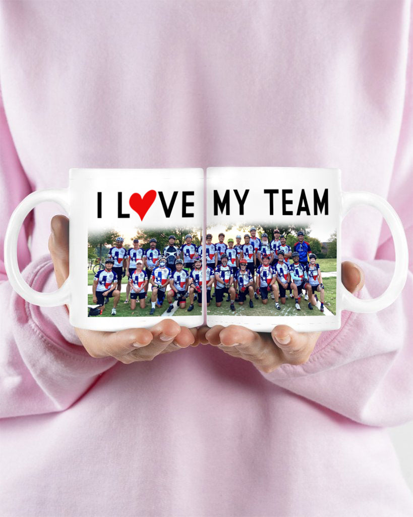 Personalized Image Cycling Mug- I Love My Team