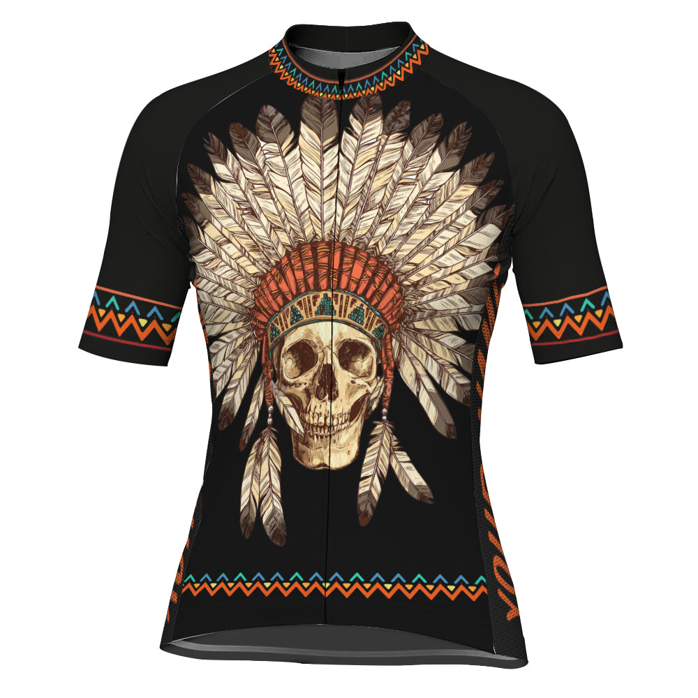 Customized Skull Short Sleeve Cycling Jersey for Women