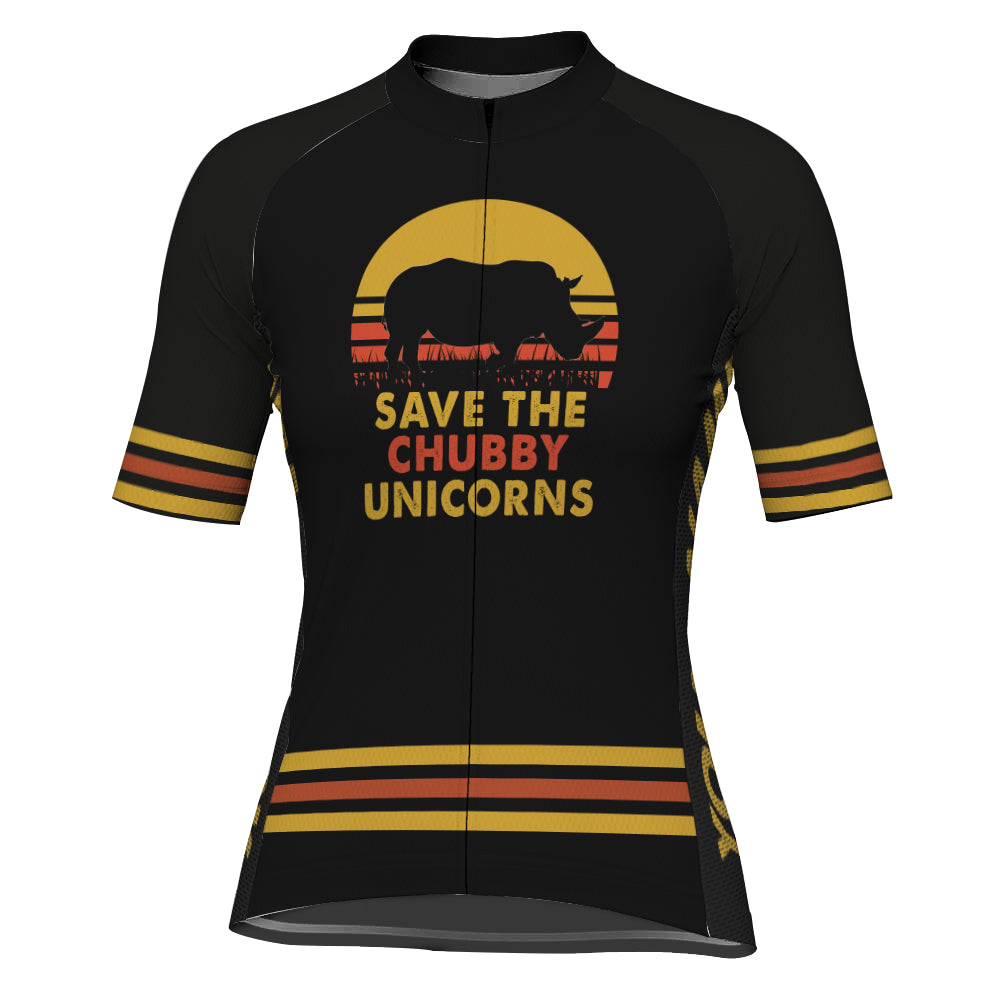 Customized Short Sleeve Cycling Jersey for Women- Save The Chubby Unicorns