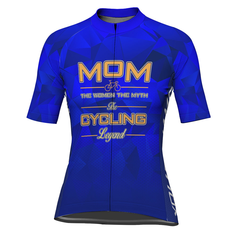 Customized Short Sleeve Cycling Jersey For Women- Mom The Women The Myth The Cycling Legend
