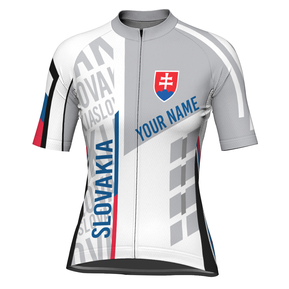 Customized Slovakia Winter Thermal Fleece Short Sleeve Cycling Jersey for Women