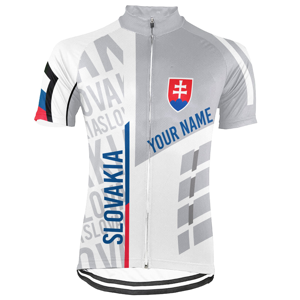 Customized Slovakia Winter Thermal Fleece Short Sleeve Cycling Jersey for Men