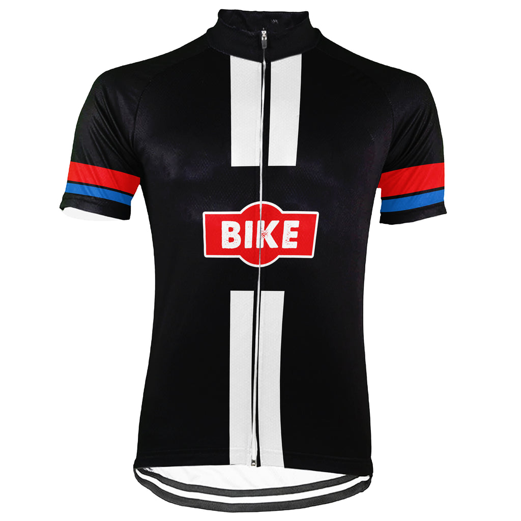 Customized Black Line Short Sleeve Cycling Jersey for Men