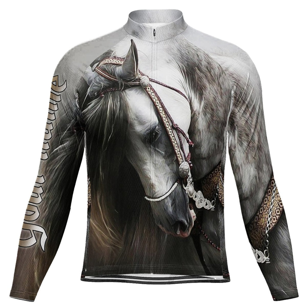 Customized Horse Winter Thermal Fleece Long Sleeve For Men