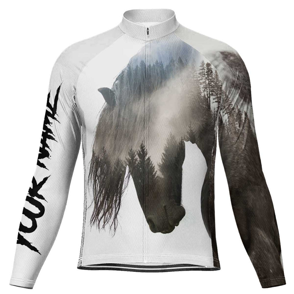 Customized Horse Long Sleeve Cycling Jersey for Men – OS Cycling Store