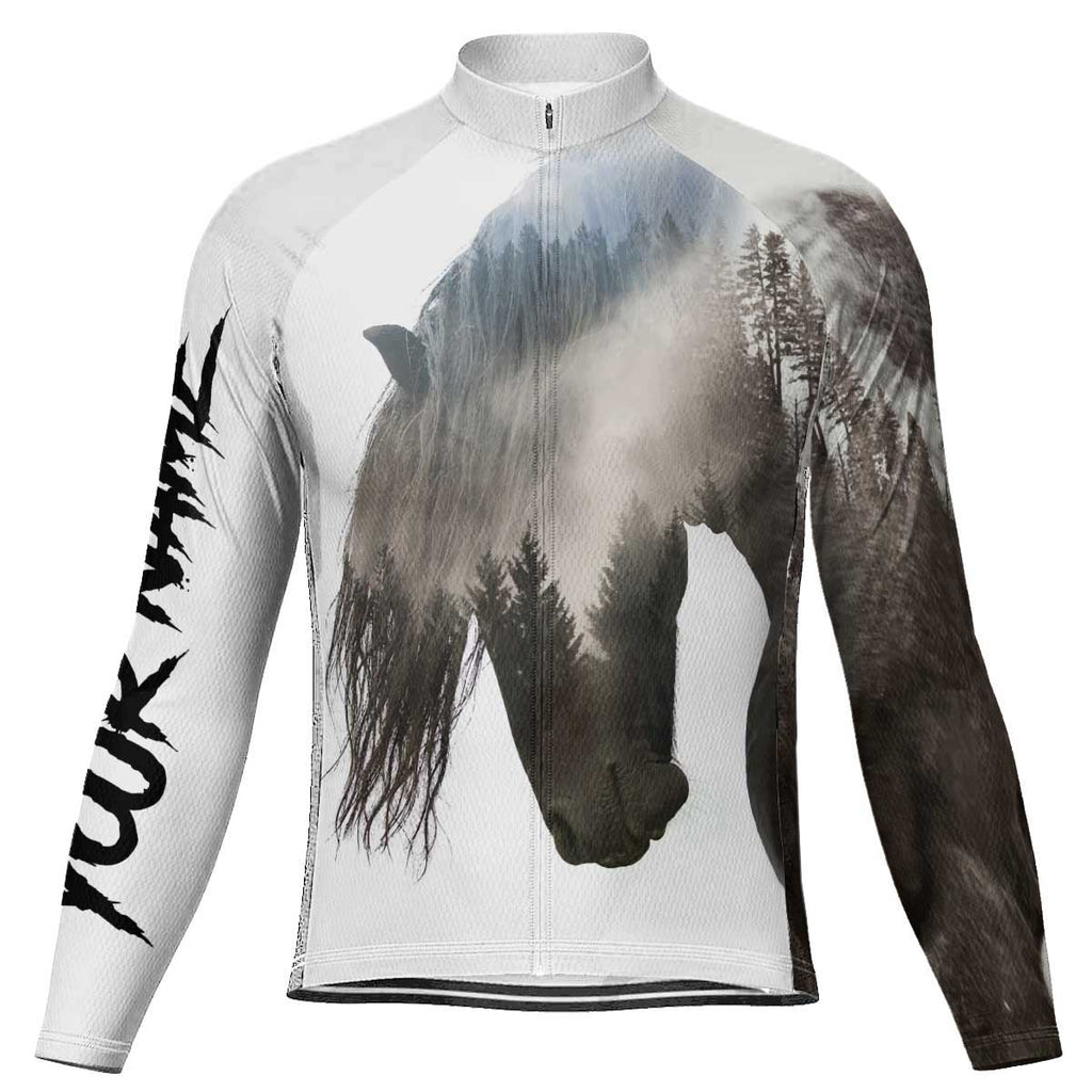 Customized Horse Long Sleeve Cycling Jersey for Men