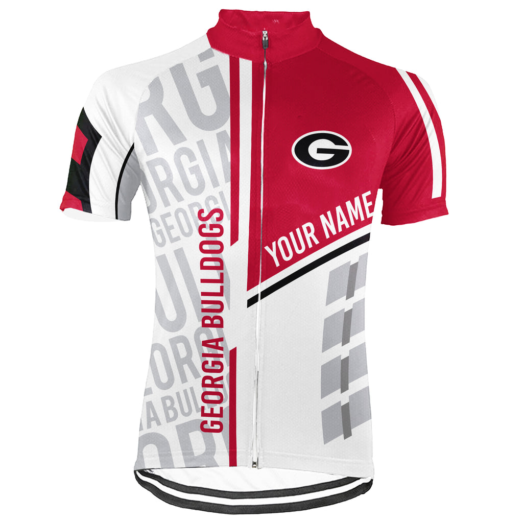 Customized Georgia Bulldogs Short Sleeve Cycling Jersey for Men