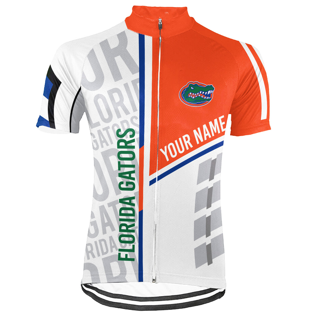 Customized Florida Gators Short Sleeve Cycling Jersey for Men