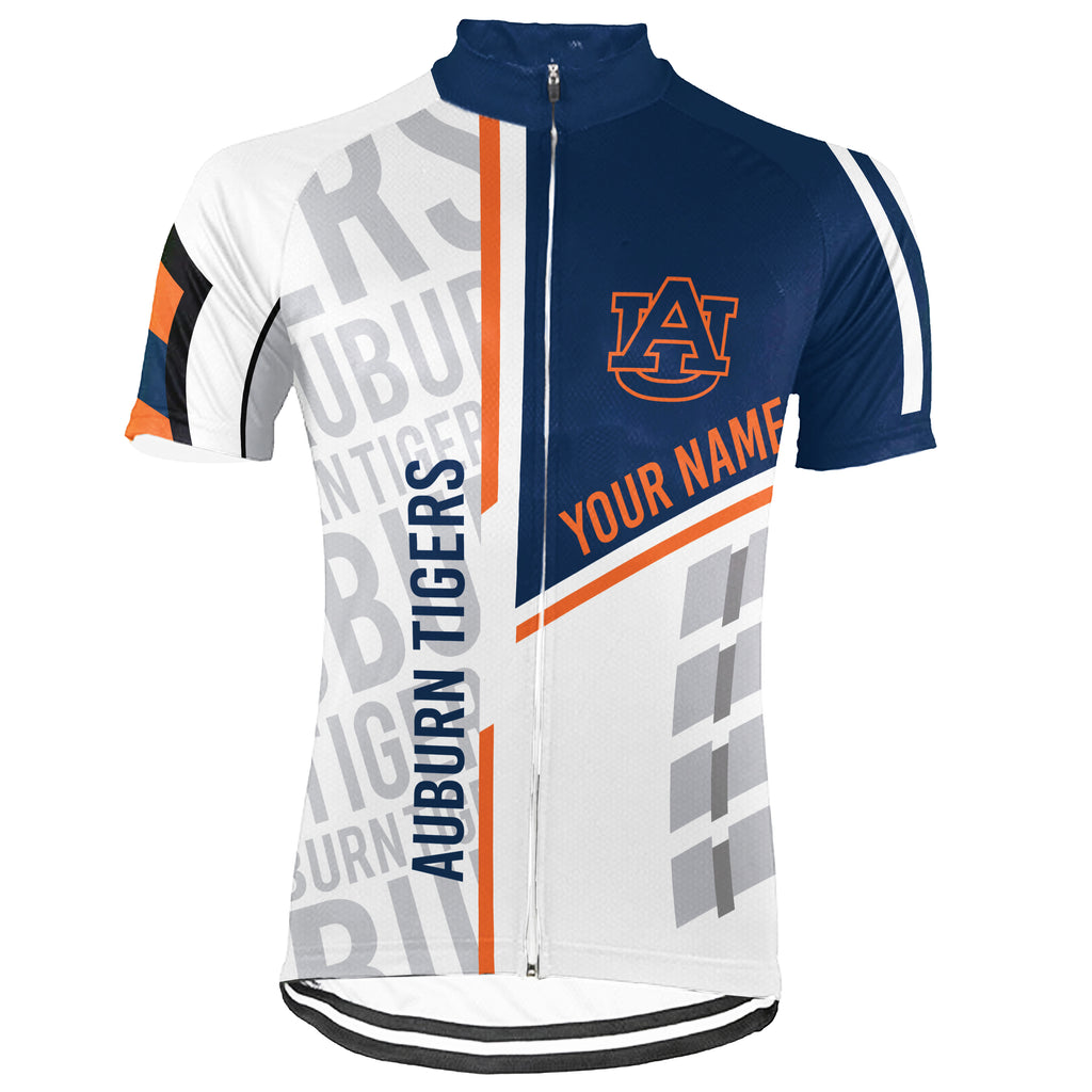 Customized Auburn Tigers Short Sleeve Cycling Jersey for Men