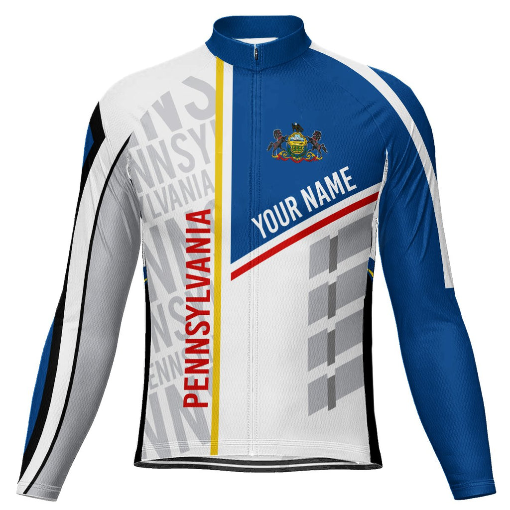 Customized Pennsylvania Long Sleeve Cycling Jersey for Men