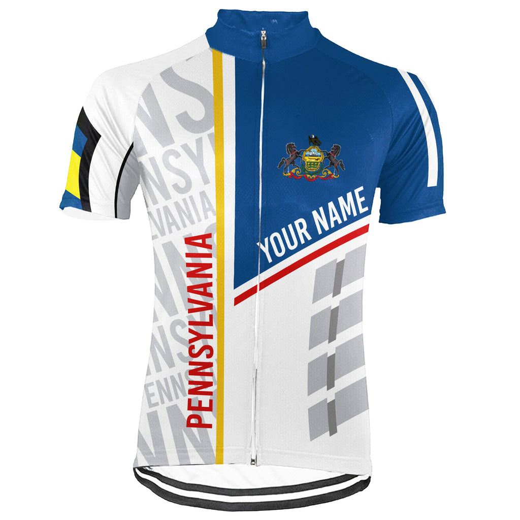 Customized Pennsylvania Short Sleeve Cycling Jersey for Men