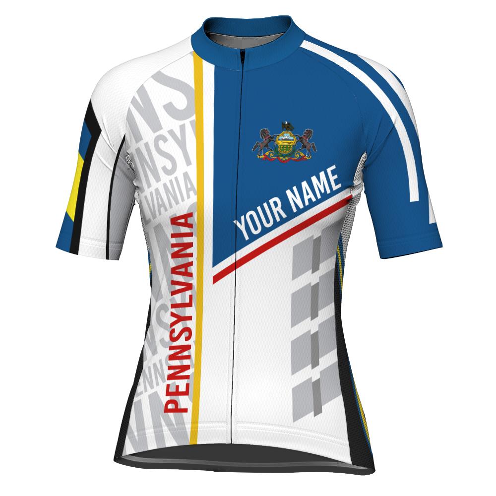 Customized Pennsylvania Short Sleeve Cycling Jersey for Women