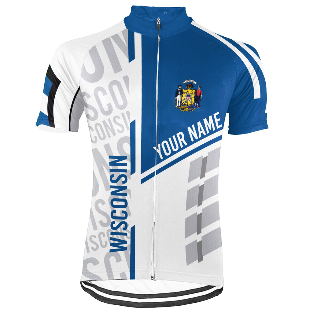 Customized Wisconsin Short Sleeve Cycling Jersey for Men