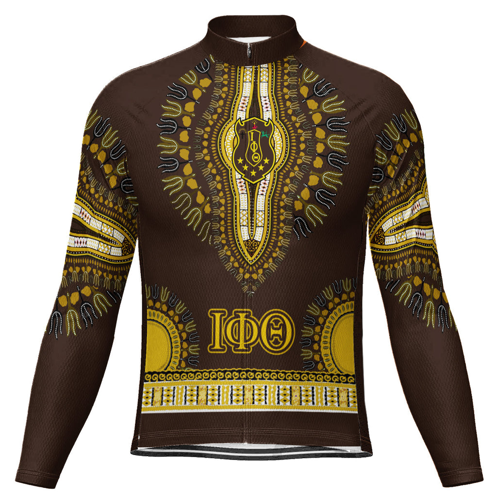 Customized Iota Phi Theta Fraternity Winter Thermal Fleece Cycling Jersey For Men