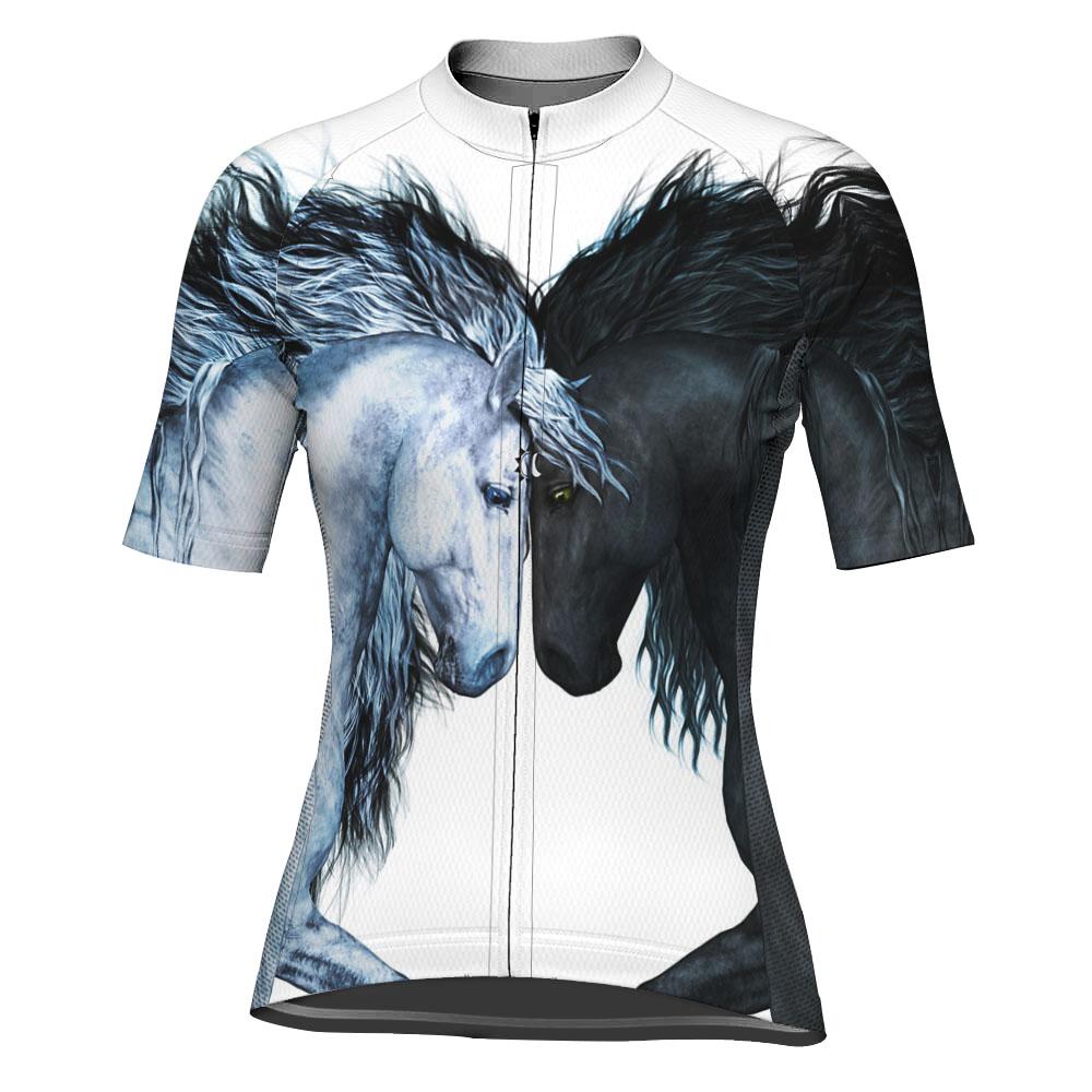 Horse Short Sleeve Cycling Jersey for Women