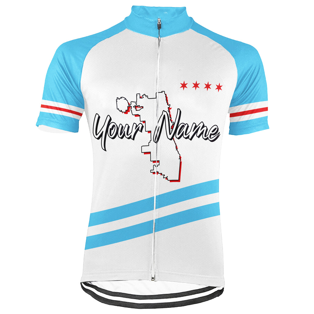 Customized Chicago Short Sleeve Cycling Jersey for Men