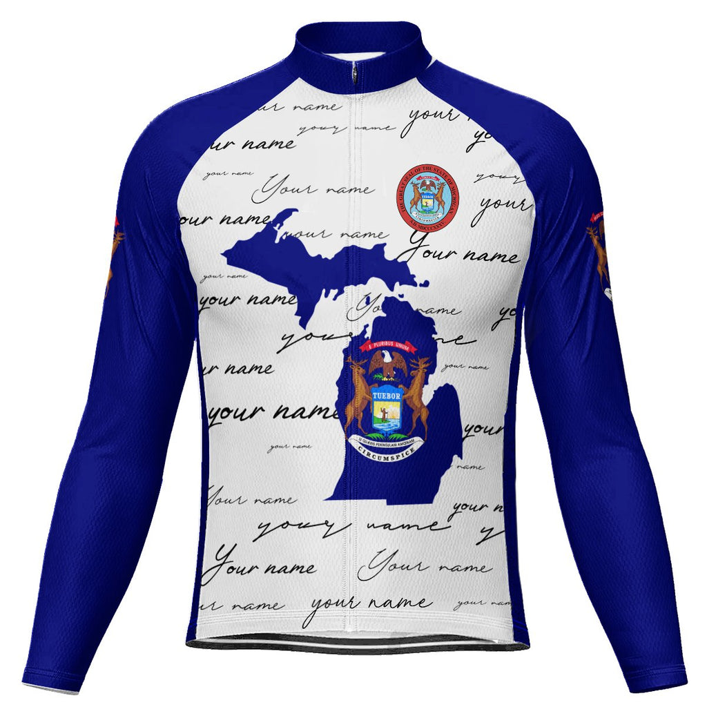 Customized Michigan Winter Thermal Fleece Long Sleeve For Men