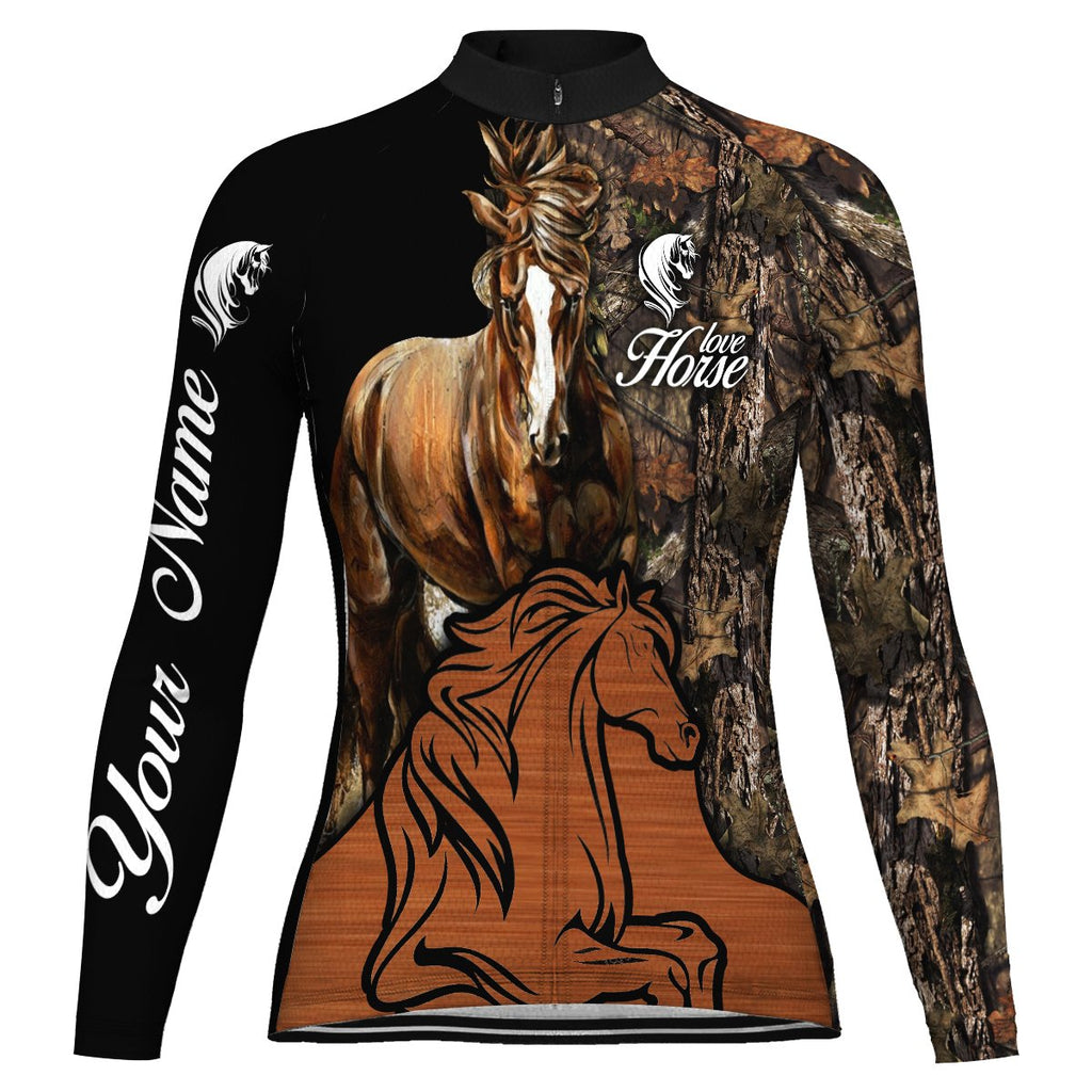 Customized Horse Winter Thermal Fleece Long Sleeve For Women