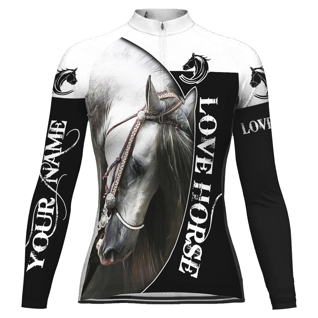 Customized Horse Winter Thermal Fleece Long Sleeve For Women