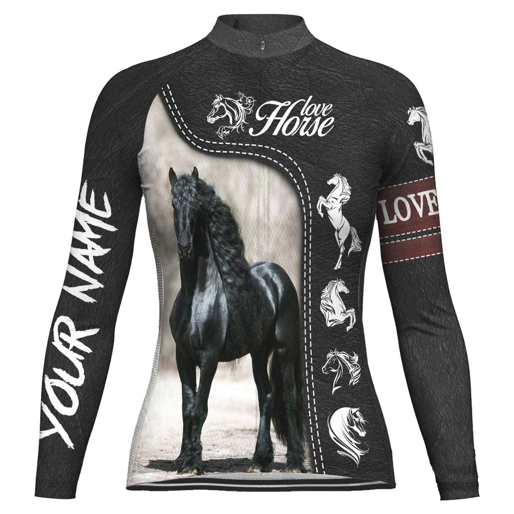 Customized Horse Winter Thermal Fleece Long Sleeve For Women