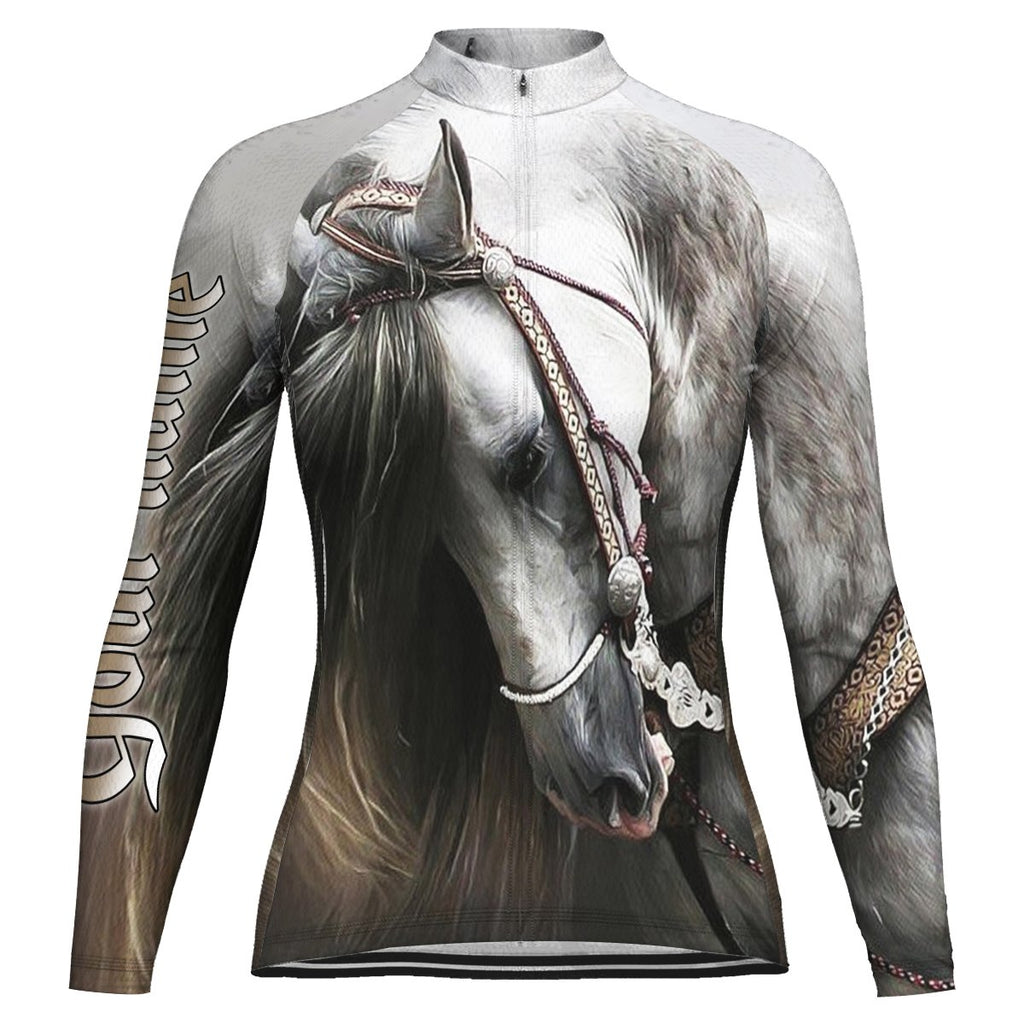 Customized Horse Winter Thermal Fleece Long Sleeve For Women