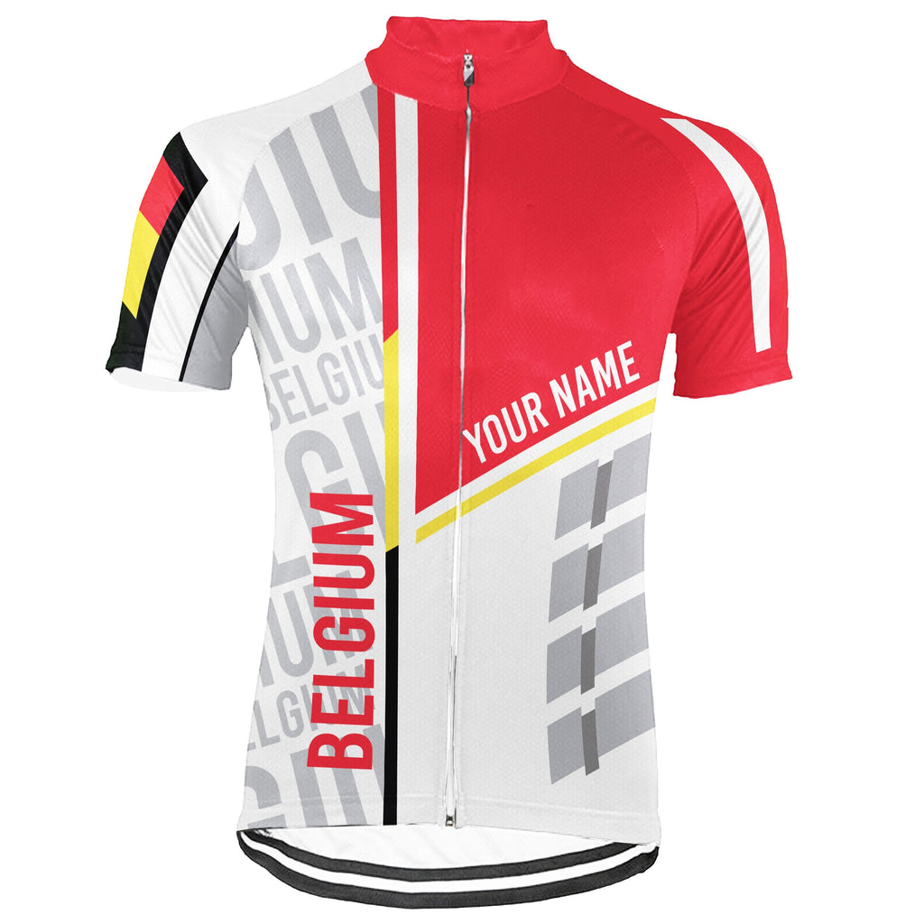 Customized Belgium Short Sleeve Cycling Jersey For Men